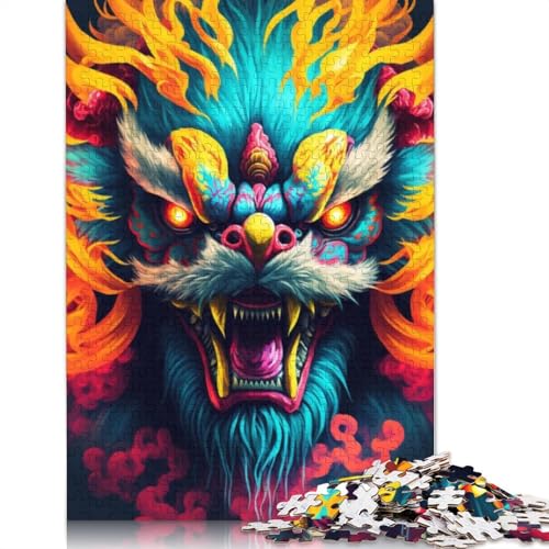 Buntes Kunstlöwen-Puzzle für Erwachsene und Jugendliche, 1000 Teile, Holzpuzzle für Erwachsene, Puzzles für Jugendliche ab 12 Jahren, (75 x 50 cm) von LMYmoney