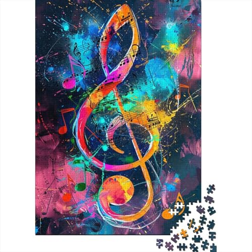 Buntes Musiknoten-Puzzle, 100% recycelter Karton, 100% recycelter Karton, Puzzle für Jungen oder Mädchen, 1000 Teile (38 x 26 cm) von LMYmoney