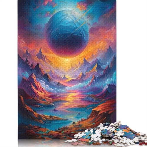 Buntes Planeten-Puzzle, rechteckig, aus Pappe, Papier, rechteckig, Puzzle für Erwachsene und Kinder, 1000 Teile (75 x 50 cm) von LMYmoney