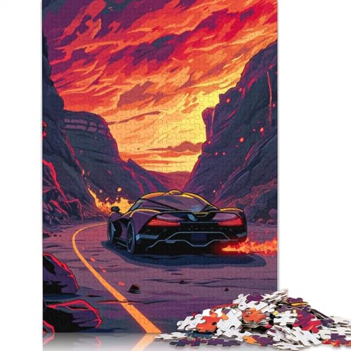 Buntes Puzzle mit klassischen Sportwagen, 1000 Teile, für Erwachsene und Jugendliche ab 12 Jahren, 1000 Teile (75 x 50 cm) von LMYmoney