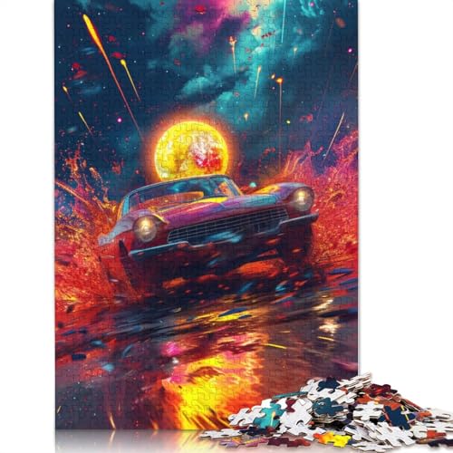 Buntes Puzzle mit klassischen Sportwagen, rechteckig, aus Pappe, Papier, rechteckig, Puzzle für Erwachsene und Kinder, 1000 Teile (75 x 50 cm) von LMYmoney