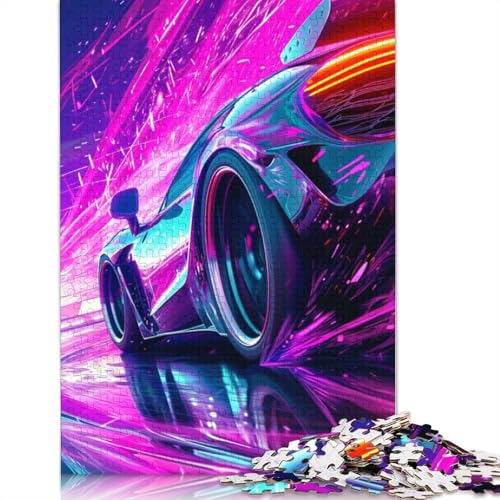 Buntes Puzzlespielzeug mit klassischen Sportwagen, Lernspiel, Premium-Puzzle aus Karton für Erwachsene und Kinder, 1000 Teile (75 x 50 cm) von LMYmoney