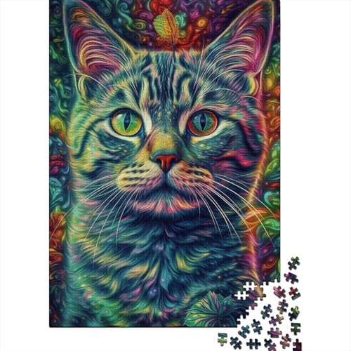 Buntes Weltraumkatzen-Puzzle, 1000 Teile, für Erwachsene und Jugendliche ab 12 Jahren, 1000 Teile (38 x 26 cm) von LMYmoney
