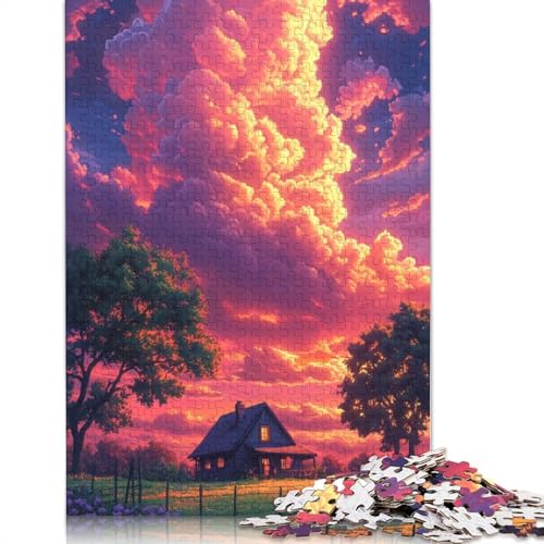 Buntes Wolken-Puzzle für Erwachsene und Jugendliche, 1000 Teile, Holzpuzzles für Teenager, Geschenke, Denksportspiel, 1000 Teile (75 x 50 cm) von LMYmoney