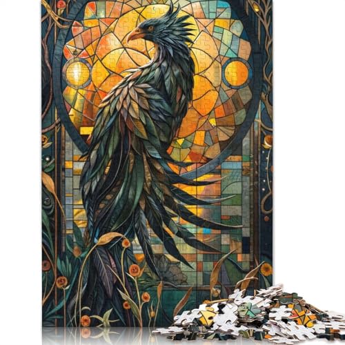 Buntglas-Phönix, 1000 Puzzles für Erwachsene, Lernspiel, Puzzlespiele für Erwachsene für Jungen oder Mädchen, 1000 Teile (75 x 50 cm) von LMYmoney