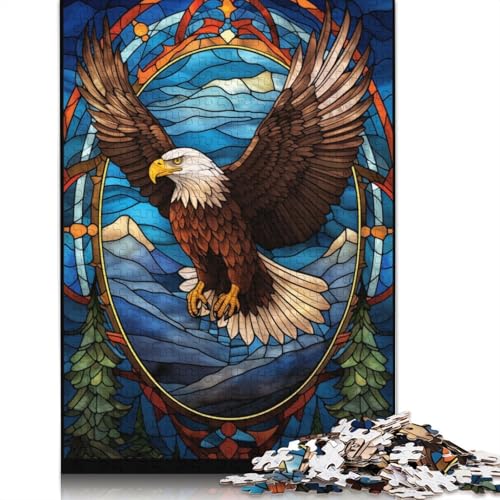 Buntglas-Weißkopfseeadler-Puzzle für Erwachsene, Lernspiel, Puzzle-Geschenke für Kinder ab 12 Jahren, 1500 Teile (85 x 57 cm) von LMYmoney
