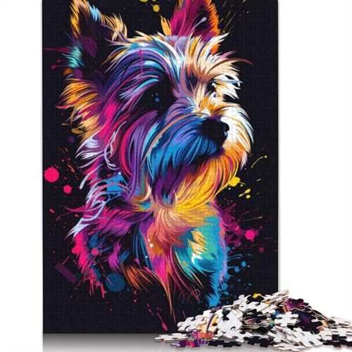 Cairn Terrier Dog Art Puzzle für Erwachsene und Jugendliche, 1000 Teile, Holzpuzzle für Erwachsene, Puzzles für Jugendliche ab 12 Jahren, (75 x 50 cm) von LMYmoney
