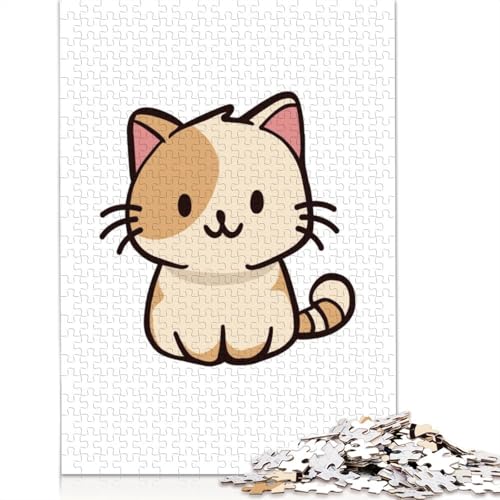 Calico Cat Cute 520-teiliges Puzzle für Erwachsene, Dekompressionsspielzeug, Denksportaufgaben für Damen und Herren, 520 Teile (52 x 38 cm) von LMYmoney