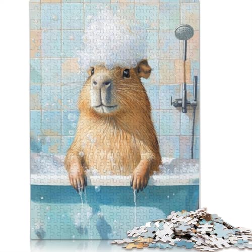 Capybara Bath Time Puzzle 1000-teilige Schwer Puzzle Spielzeug Lernspiel Impossible Herausforderung Spielzeug Für Erwachsene Und Kinder in Bewährter 1000pcs (75x50cm) von LMYmoney