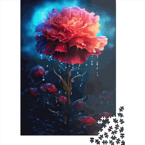 Carnation Flower Puzzle 1000 Teile Schwer Puzzle Spielzeug Lernspiel Impossible Herausforderung Spielzeug Für Erwachsene Und Kinder in Bewährter 1000pcs (75x50cm) von LMYmoney