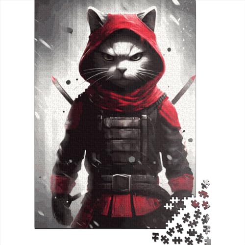 Cat Ninja Puzzle 1000 Teile Schwer Puzzle Spielzeug Lernspiel Impossible Herausforderung Spielzeug Für Erwachsene Kinder 1000pcs (75x50cm) von LMYmoney