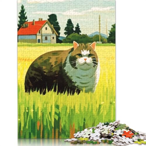 Cat Portrait Puzzles 1000-teilige Schwer Puzzle Spielzeug Lernspiel Impossible Herausforderungsspielzeug Für Erwachsene Kinder 1000pcs (40x28cm) von LMYmoney