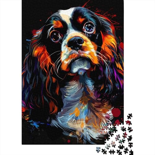 Cavalier King Charles Spaniel Hundepuzzle für Erwachsene, 1000 Teile, Holzpuzzles für Erwachsene, Puzzles für Jugendliche ab 12 Jahren, (38 x 26 cm) von LMYmoney