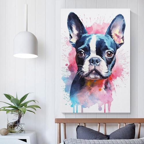 Cavalier-Welpen-Aquarell-Puzzle, rechteckig, aus Pappe, 100% recyceltem Karton, Puzzle für Erwachsene und Kinder, Tagesgeschenke, 1000 Teile (26 x 38 cm) von LMYmoney