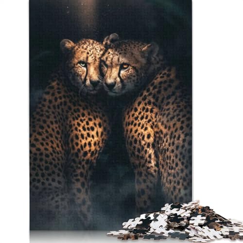 Cheetah Love Puzzles 1000 Teile Schwer Puzzle Spielzeug Lernspiel Impossible Herausforderungsspielzeug Für Erwachsene Und Kinder Ab 14 Jahren 1000pcs (75x50cm) von LMYmoney
