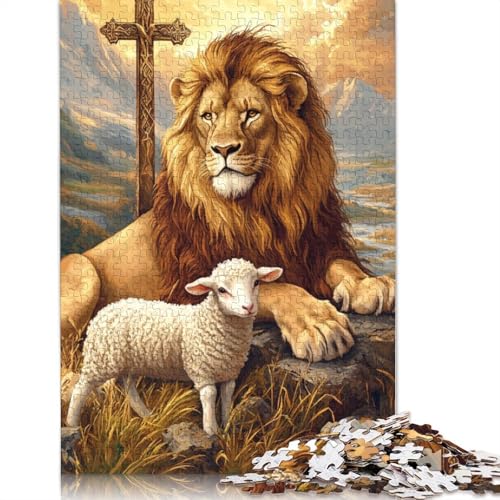 Christlicher Löwe, Puzzle für Erwachsene, Lernspiel, Cooles Puzzle für Erwachsene und Kinder, 1000 Teile (75 x 50 cm) von LMYmoney