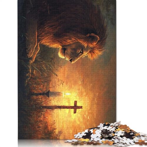 Christlicher Löwe, Puzzles für Erwachsene, Familienspaß, Problemlösungspuzzles für Frauen und Männer, 1000 Teile (75 x 50 cm) von LMYmoney