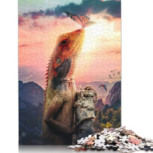 Climbing Lizard Puzzle 1000 Teile Schwer Puzzle Spielzeug Lernspiel Impossible Herausforderungsspielzeug Für Erwachsene Und Kinder Ab 14 Jahren 1000pcs (38x26cm) von LMYmoney