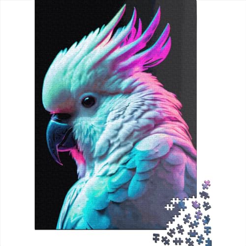Cockatoo Puzzles 1000 Teile Schwer Puzzle Spielzeug Lernspiel Impossible Herausforderungsspielzeug Für Erwachsene Kinder 1000pcs (75x50cm) von LMYmoney