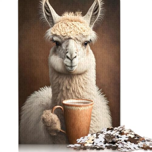 Coffee Llama Puzzle 1000 Teile Schwer Puzzle Spielzeug Pädagogisches Spiel Impossible Herausforderungsspielzeug Für Erwachsene Und Kinder in Bewährter 1000pcs (38x26cm) von LMYmoney
