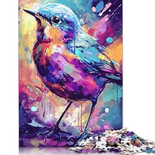 Colorful Bird Painting Puzzles 1000 Teile Schwer Puzzle Spielzeug Lernspiel Impossible Herausforderungsspielzeug Für Erwachsene Und Kinder Ab 12 Jahren 1000pcs (75x50cm) von LMYmoney
