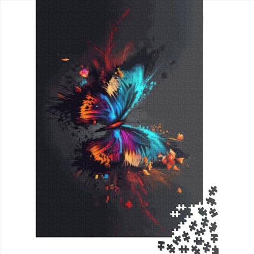 Colorful Butterfly Puzzle 1000-teilige Schwer Puzzle Spielzeug Lernspiel Impossible Herausforderung Spielzeug Für Erwachsene Kinder 1000pcs (38x26cm) von LMYmoney