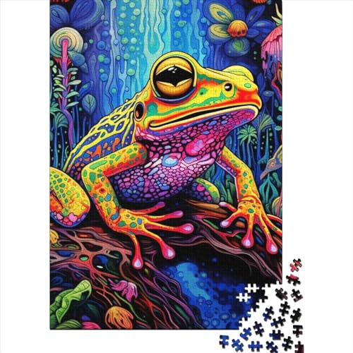 Colorful Frog Puzzle 1000 Teile Schwer Puzzle Spielzeug Lernspiel Impossible Herausforderungsspielzeug Für Erwachsene Kinder 1000pcs (38x26cm) von LMYmoney