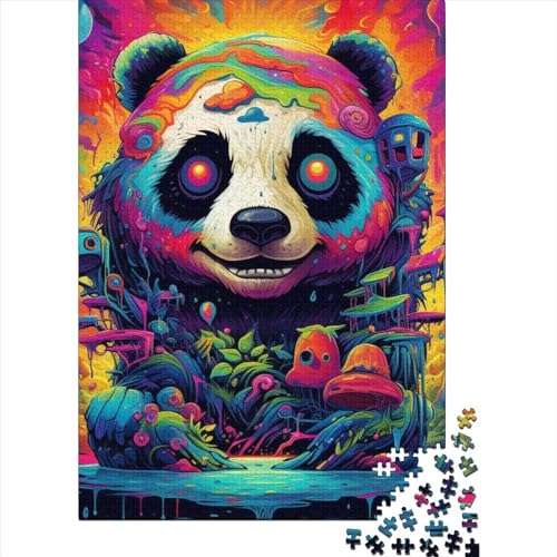 Colorful Panda Puzzle 1000-teilige Schwer Puzzle Spielzeug Lernspiel Impossible Herausforderungsspielzeug Für Erwachsene Und Kinder Ab 12 Jahren 1000pcs (75x50cm) von LMYmoney