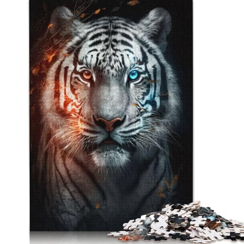 Colorful White Tiger Puzzles 1000-teilige Schwer Puzzle Spielzeug Lernspiel Impossible Herausforderungsspielzeug Für Erwachsene Kinder 1000pcs (75x50cm) von LMYmoney