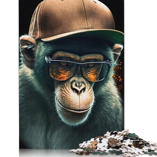 Cooles Affenpuzzle, schwierig, 100% recycelter Karton, Puzzle für Frauen und Männer, Vatertagsgeschenke, 1000 Teile (26 x 38 cm) von LMYmoney
