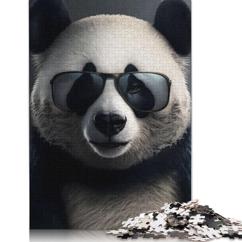 Cooles Panda-Puzzle, DIY-Spiel, rechteckiges Papierpuzzle für Jungen oder Mädchen, Geburtstagsgeschenk, 1000 Teile (26 x 38 cm) von LMYmoney