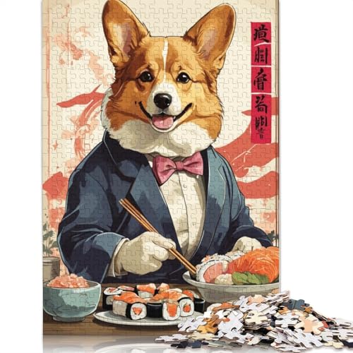 Corgi Sushi Puzzle 1000 Teile Schwer Puzzle Spielzeug Pädagogisches Spiel Impossible Herausforderungsspielzeug Für Erwachsene Und Kinder Ab 12 Jahren 1000pcs (38x26cm) von LMYmoney