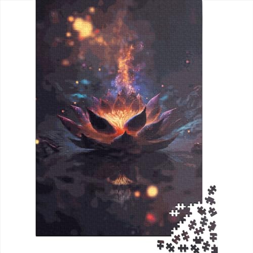 Cosmic Bloom Black Lotus Puzzles 1000 Teile Schwer Puzzle Spielzeug Pädagogisches Spiel Impossible Herausforderungsspielzeug Für Erwachsene Kinder 1000pcs (38x26cm) von LMYmoney