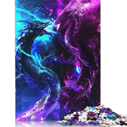 Cosmic Dragon Battle 1000 Puzzle, herausfordernd und knifflig, Puzzle für Männer, Geschenke für Erwachsene und Teenager, 1000 Teile (75 x 50 cm) von LMYmoney
