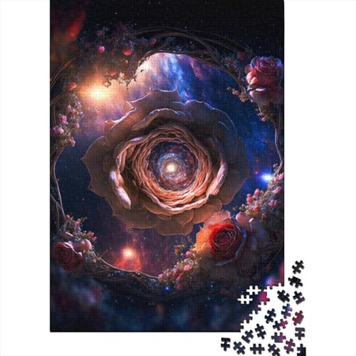 Cosmic Flower 1000-teiliges Puzzle für Teenager, Geschenke, Holzpuzzle, Puzzle für Erwachsene, Lernspiele für zu Hause, DIY-Spielzeug, 1000 Teile (38 x 26 cm) von LMYmoney