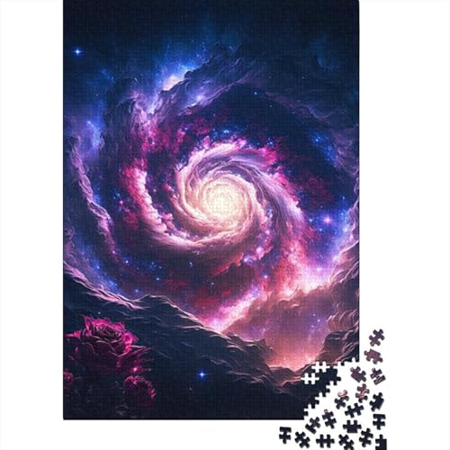 Cosmic Flower Holzpuzzle 1000 Teile Puzzle für Erwachsene Lernspiel Herausforderung Spielzeug 1000 Stück (38 x 26 cm) von LMYmoney