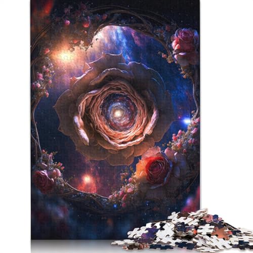 Cosmic Flower Holzpuzzle 1000 Teile Puzzle für Erwachsene Lernspiel Herausforderung Spielzeug 1000 Stück (75x50cm) von LMYmoney