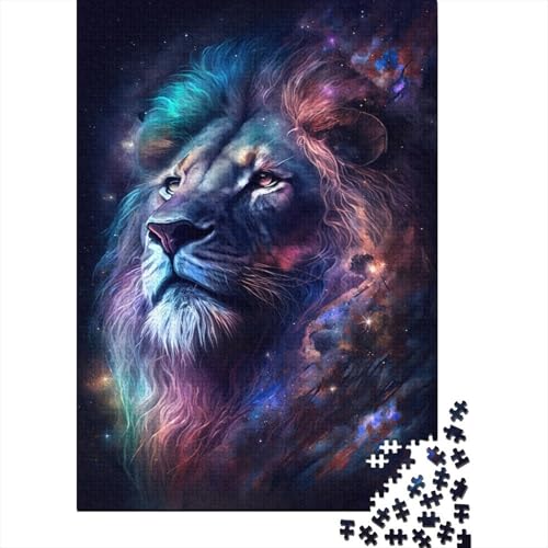 Cosmic Galaxy Lion Puzzle, 100% recycelter Karton, 100% recycelter Karton, Puzzle für Jungen oder Mädchen, 1000 Teile (38 x 26 cm) von LMYmoney