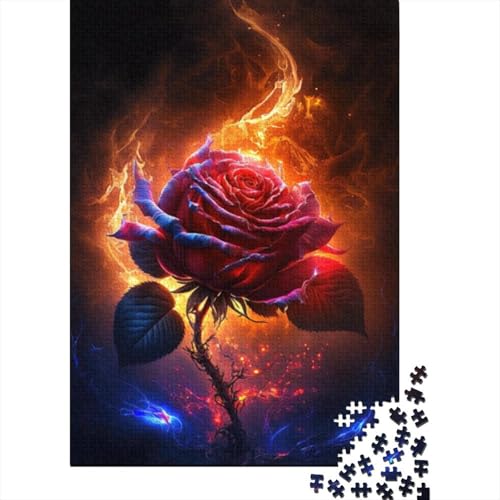 Cosmic Rose 1000-teiliges Holzpuzzle für Erwachsene, Puzzle, Lernspiel, Herausforderungsspielzeug, 1000 Teile (38 x 26 cm) von LMYmoney