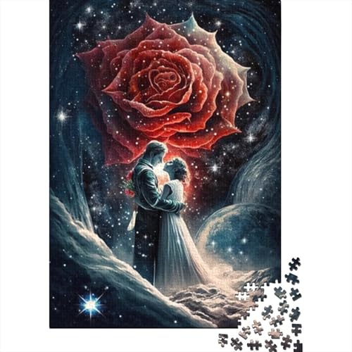 Cosmic Rose Puzzle für Erwachsene und Jugendliche, 1000 Teile, Holzpuzzle für Erwachsene, Puzzles für Jugendliche ab 12 Jahren, 1000 Teile (38 x 26 cm) von LMYmoney
