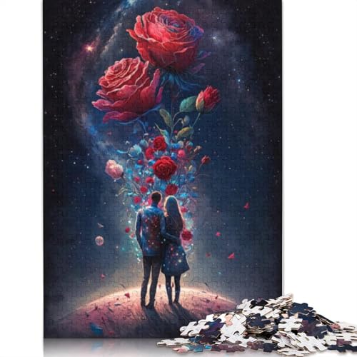 Cosmic Rose Puzzle für Erwachsene und Jugendliche, 1000 Teile, Holzpuzzle für Erwachsene, Puzzles für Jugendliche ab 12 Jahren, 1000 Teile (75 x 50 cm) von LMYmoney