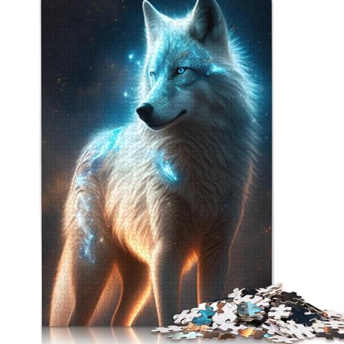 Cosmic White Fox Puzzles für Erwachsene, 1000-teiliges Puzzle für Teenager ab 12 Jahren, 1000 Teile (75 x 50 cm) von LMYmoney