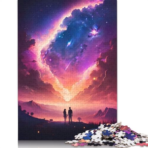 Cosmos Sunset Couple Space 520-teiliges Puzzle, ab 18 Jahren, Lernspiele, Puzzles für Erwachsene, für Frauen, für Kinder ab 12 Jahren, 520 Teile (52 x 38 cm) von LMYmoney