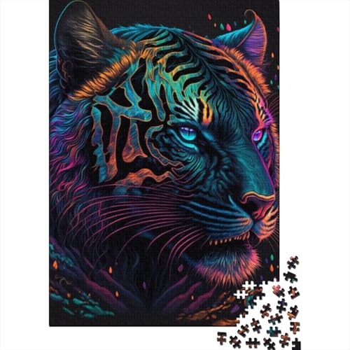 Cosmos Tiger 1000-teiliges Puzzle für Teenager, Geschenke, Holzpuzzle, Puzzle für Erwachsene, Lernspiele für Zuhause, DIY-Spielzeug, 1000 Teile (38 x 26 cm) von LMYmoney
