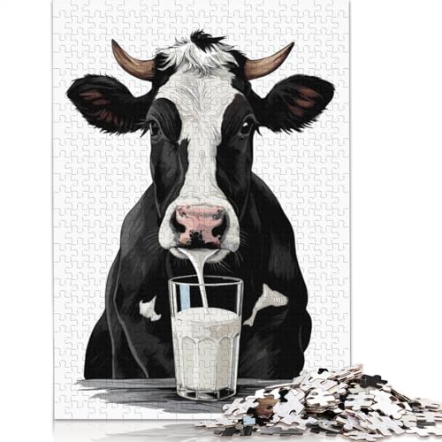 Cow Milk Puzzle 1000-teilige Schwer Puzzle Spielzeug Lernspiel Impossible Herausforderung Spielzeug Für Erwachsene Und Kinder in Bewährter 1000pcs (75x50cm) von LMYmoney