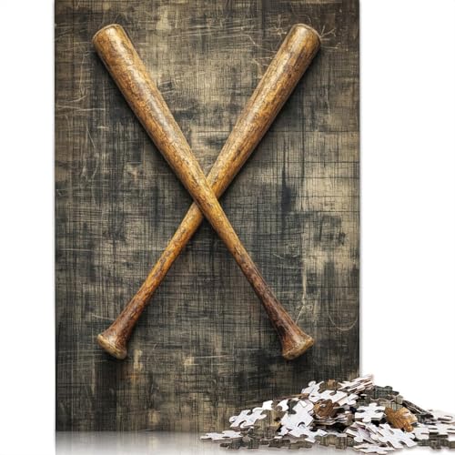 Crossed Baseball Bats Puzzle 1000 Teile Schwer Puzzle Spielzeug Lernspiel Impossible Herausforderung Spielzeug Für Erwachsene Und Kinder Ab 12 Jahren 1000pcs (75x50cm) von LMYmoney