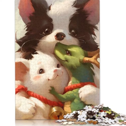 Cute Animal Friends Puzzle 1000 Teile Schwer Puzzle Spielzeug Lernspiel Impossible Herausforderungsspielzeug Für Erwachsene Und Kinder in Bewährter 1000pcs (40x28cm) von LMYmoney
