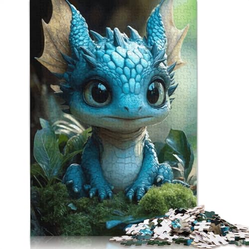 Cute Blue Dragon Puzzles 1000 Teile Schwer Puzzle Spielzeug Lernspiel Impossible Herausforderung Spielzeug Für Erwachsene Und Kinder in Bewährter 1000pcs (75x50cm) von LMYmoney
