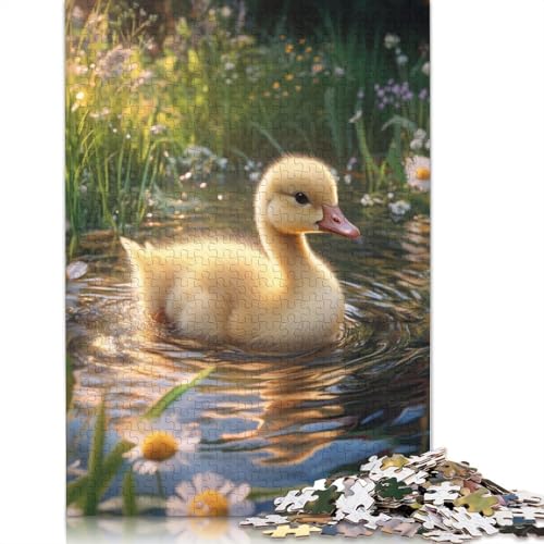 Cute Duckling in Pond Puzzle 1000 Teile Schwer Puzzle Spielzeug Lernspiel Impossible Herausforderung Spielzeug Für Erwachsene Kinder 1000pcs (75x50cm) von LMYmoney