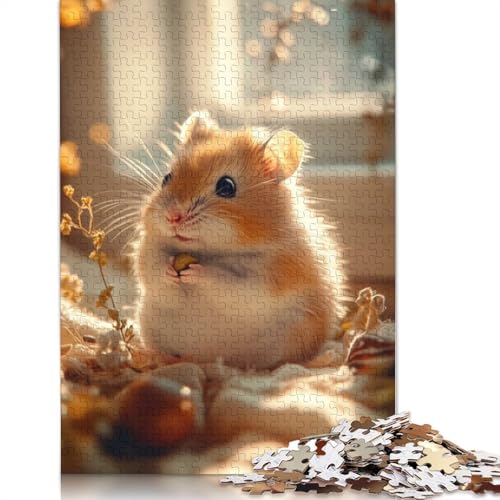 Cute Hamster Holding A Seed Puzzle 1000 Teile Schwer Puzzle Spielzeug Lernspiel Impossible Herausforderungsspielzeug Für Erwachsene Und Kinder Ab 14 Jahren 1000pcs (75x50cm) von LMYmoney